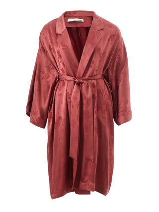 Elegant Red Printed Trench - Impeccable Style