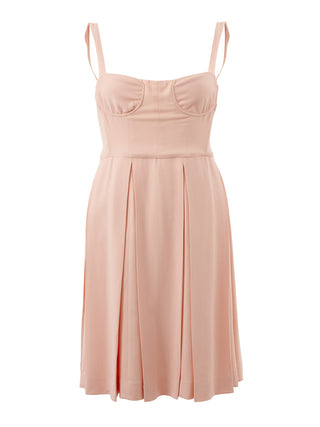 Elegant Pink Viscose Bodice Dress