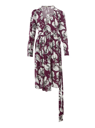 Elegant Purple Printed Designer Dress