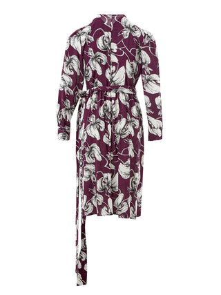 Elegant Purple Printed Designer Dress