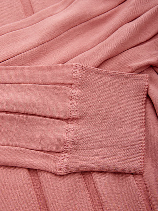 Silk Blend Pink Flat Ribbed Sweater