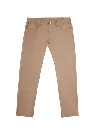 Chic Beige Cotton Regular Fit Trousers