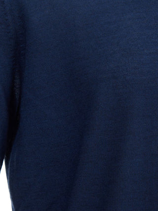 Elegant Cashmere & Silk Blue Turtleneck