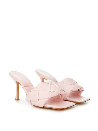 Elegant Pink Leather Sandal Mules