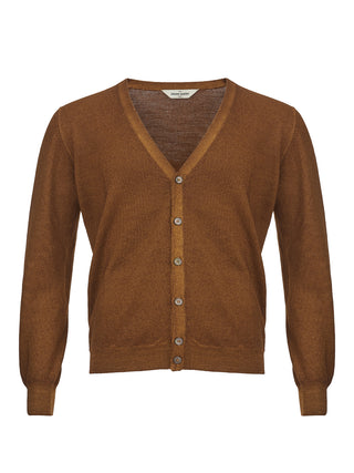 Elegant Brown Wool Cardigan for Sophisticated Style