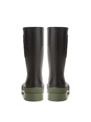 Rubber Black Boots with Logo
