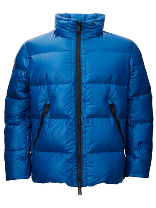 Regal Blue Quilted Puffy Jacket For Men