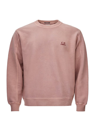 Powder Pink Embroidered Logo Cotton Sweatshirt