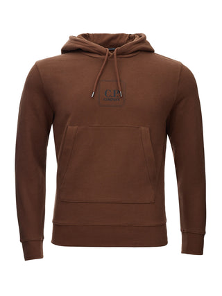 Chic Brown Hooded Sweatshirt With Front Logo