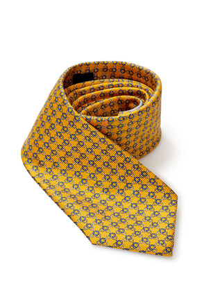 Elegant Yellow Silk Designer Tie