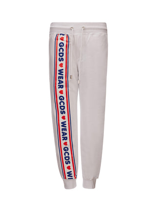 Elegant Cotton Sweatpants With Logo Band