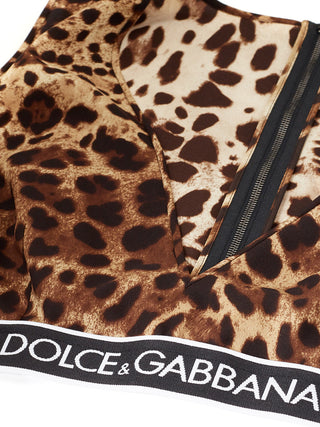 Elegant Leopard Print Silk Cropped Top