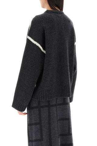 Sweater With Contrast Embroideries