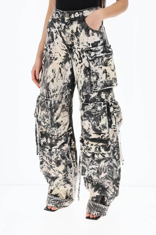 Fern Stained-effect Cargo Jeans