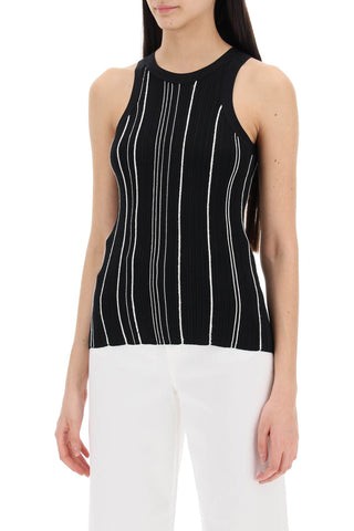 Ribbed Knit Tank Top With Spaghetti