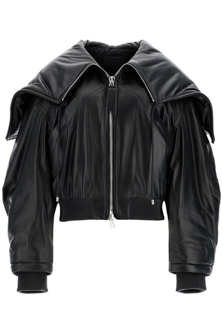 Nappa Bomber Jacket With Oversized Hood