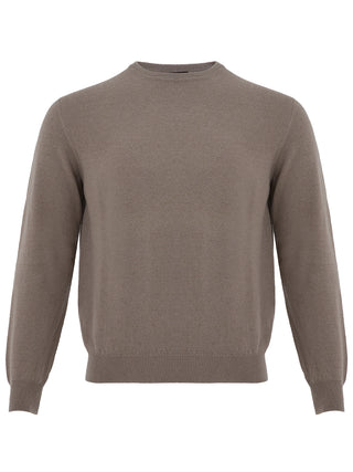 Dove Grey Round Neck Cashmere Sweater