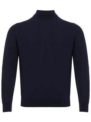 Elegant Navy Cashmere Silk Blend Sweater