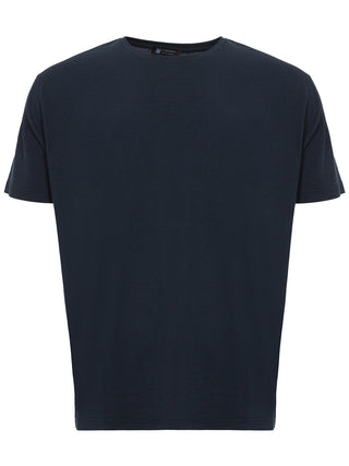 Elegant Blue Silk-cotton Blend T-shirt