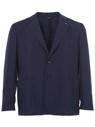 Elegant Blue Cashmere Men's Jacket