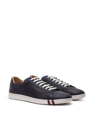 Elegance In Every Step: Blue Leather Sneakers