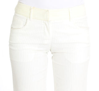 Chic White Striped Straight Fit Pants