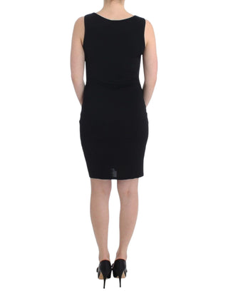 Elegant Black Sheath Knee-length Dress