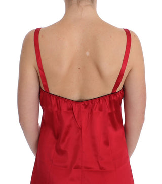 Red Silk Lace Chemise Dress
