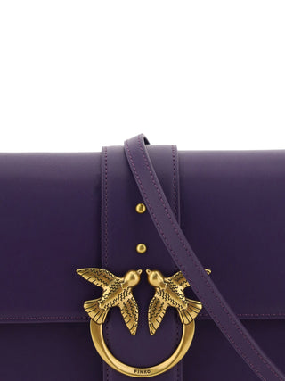 Elegant Purple Mini Shoulder Bag With Gold Accents