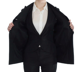 Elegant Three-piece Black Pants Suit