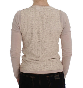 Elegant Pink Wrap Sweater Cotton Knit
