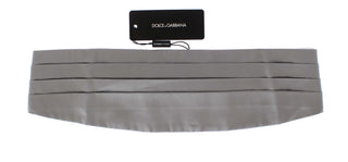 Elegant Silver Silk Cummerbund