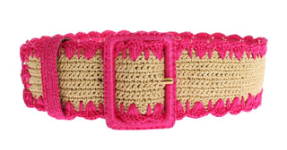 Elegant Pink Viscose Logo Belt