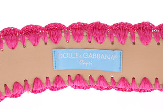Elegant Pink Viscose Logo Belt