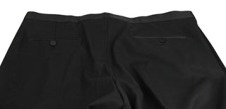 Men's Skinny Black Wool Evening Dress Pant
