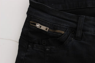 Sleek Slim Fit Designer Jeans In Classic Black