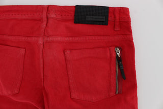 Chic Red Slim Fit Jeans