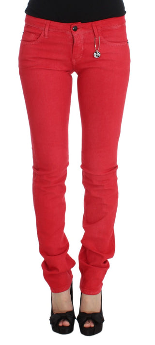 Chic Red Slim Fit Jeans