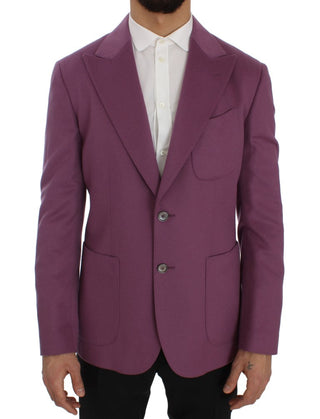 Elegant Purple Cashmere-silk Blend Blazer