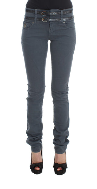 Sleek Slim Fit Italian Jeans In Chic Blue