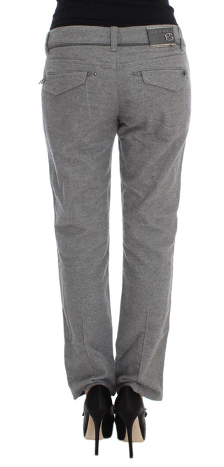 Chic Gray Casual Cotton Pants