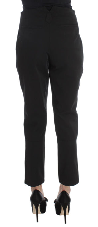 Elegant Cropped Capri Pants In Black