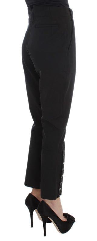 Elegant Cropped Capri Pants In Black