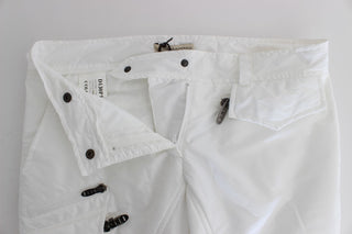 Chic White Nylon Cargo Pants By Italian Designer