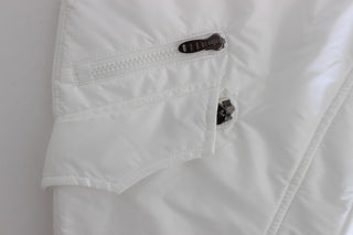 Chic White Nylon Cargo Pants By Italian Designer