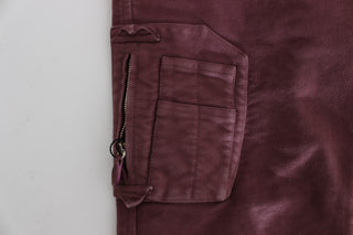 Chic Bordeaux Capri Cropped Cargo Pants