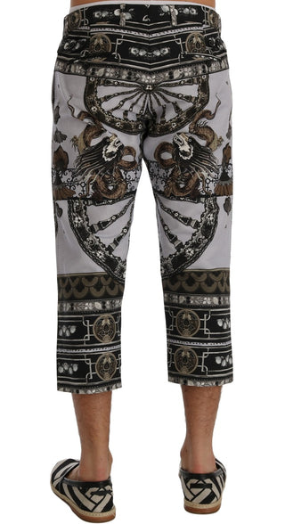 Capri Dragon Print Cropped Trousers