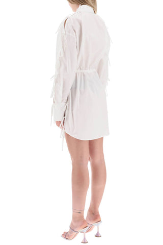 Mini Shirt Dress With Cut-outs And Bows