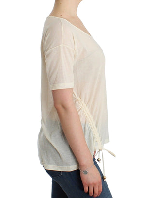 Elegant White Cotton Short Sleeve Blouse