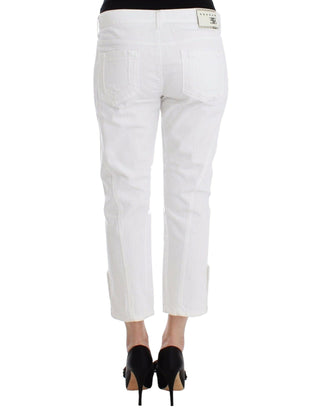 Chic White Cropped Jeans For Sophisticated Style